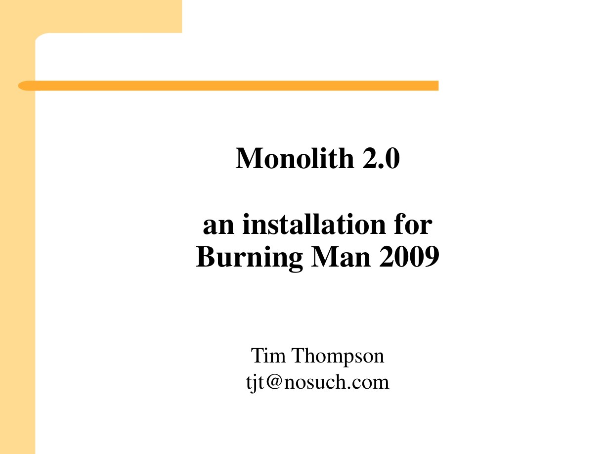 Slide preview: I gave a talk about Monolith 2.0 at LoveTech's "LearnTech" event. Here are the slides I used .